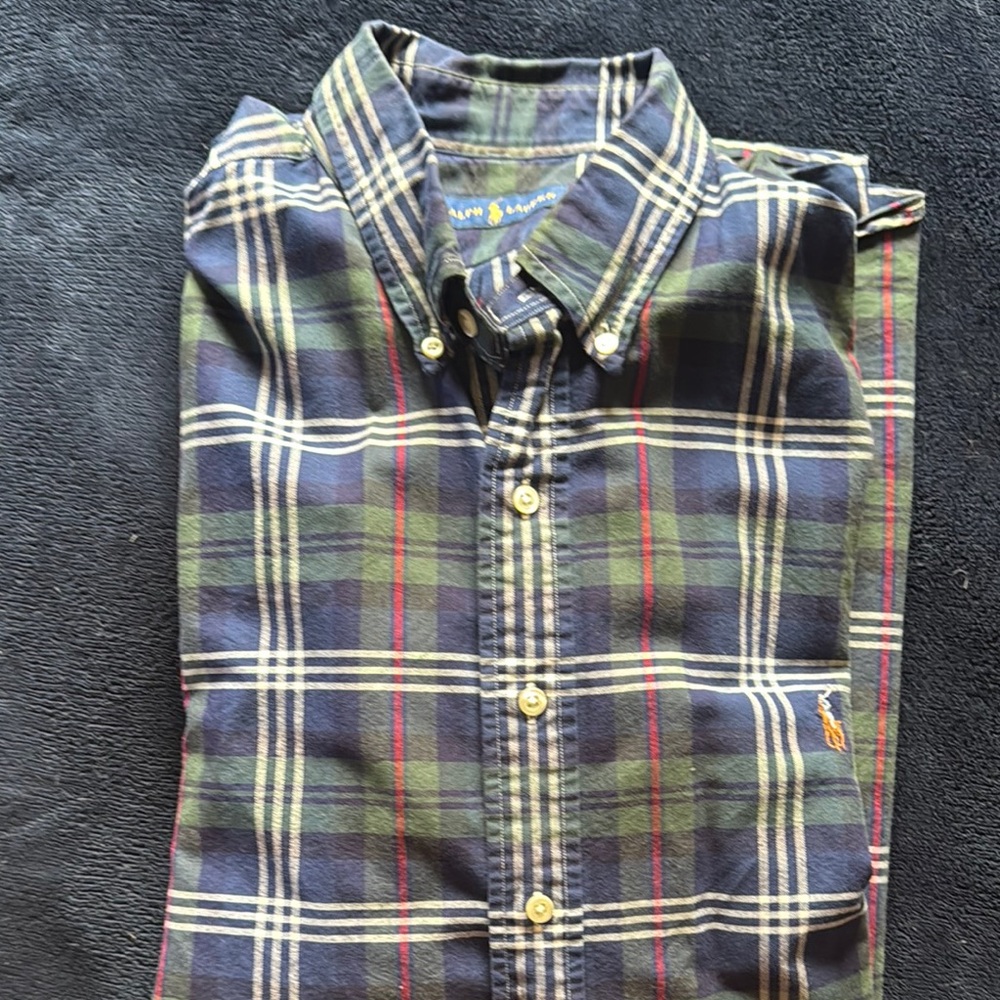 Ralph Lauren Men's Plaid Shirt - Green, Blue, Red